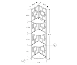 Black Square 4-Shelf Corner Bookcase -FurniHub Store 810512905 3