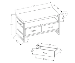 48" Dark Taupe 2-Drawer TV Stand 11 48" Dark Taupe 2-Drawer TV Stand -FurniHub Store 810512921 3