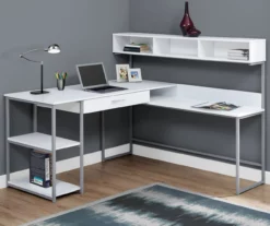 Monarch L-Shaped Corner Desk With Hutch -FurniHub Store 810512935 1