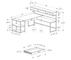 Monarch L-Shaped Corner Desk With Hutch -FurniHub Store 810512935 3