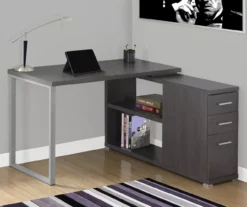 Gray Reversible L-Shaped Corner Desk -FurniHub Store 810512938 1