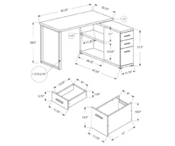 Gray Reversible L-Shaped Corner Desk -FurniHub Store 810512938 3