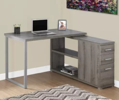 Dark Taupe Reversible L-Shaped Corner Desk -FurniHub Store 810512939 1