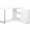 White Reversible L-Shaped Corner Desk 1 White Reversible L-Shaped Corner Desk -FurniHub Store 810512940 2