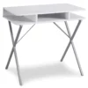 Silver & White Writing Desk -FurniHub Store 810512942 2