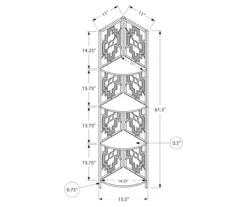 Monarch Geometric 4-Shelf Corner Bookcase -FurniHub Store 810512945 3