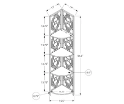Monarch Geometric 4-Shelf Corner Bookcase -FurniHub Store 810512946 3