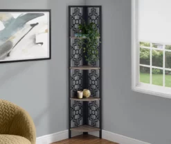 Monarch Geometric 4-Shelf Corner Bookcase -FurniHub Store 810512947 1