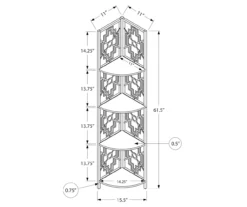 Monarch Geometric 4-Shelf Corner Bookcase -FurniHub Store 810512947 3