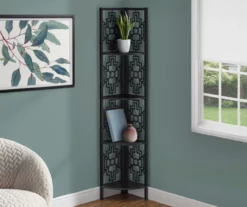 Monarch Geometric 4-Shelf Corner Bookcase -FurniHub Store 810512948 1