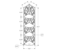Monarch Geometric 4-Shelf Corner Bookcase -FurniHub Store 810512948 3