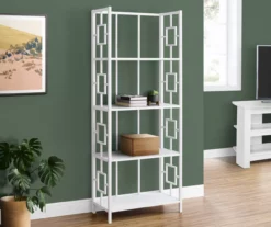 White Square 4-Shelf Open Bookcase -FurniHub Store 810512949 1