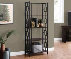 Espresso Square 4-Shelf Open Bookcase -FurniHub Store 810512950 1