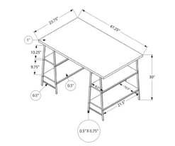 Monarch Sawhorse Office Desk -FurniHub Store 810512953 10