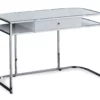 White & Silver Chrome Office Desk 2 White & Silver Chrome Office Desk -FurniHub Store 810512954 2