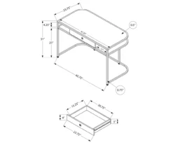 White & Silver Chrome Office Desk 9 White & Silver Chrome Office Desk -FurniHub Store 810512954 3