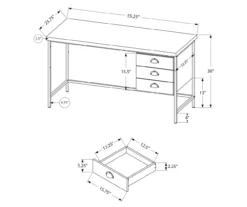 Monarch Reclaimed 3-Drawer Computer Desk -FurniHub Store 810512957 10