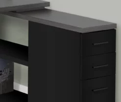 Gray & Black L-Shaped 3-Drawer Computer Desk -FurniHub Store 810512962 4