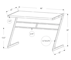 Monarch Z-Shaped Base Office Desk -FurniHub Store 810512963 3