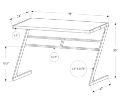 Monarch Z-Shaped Base Office Desk -FurniHub Store 810512964 3