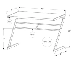 Monarch Z-Shaped Base Office Desk -FurniHub Store 810512965 3