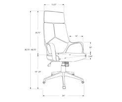 White & Gray Executive Office Chair -FurniHub Store 810512972 11