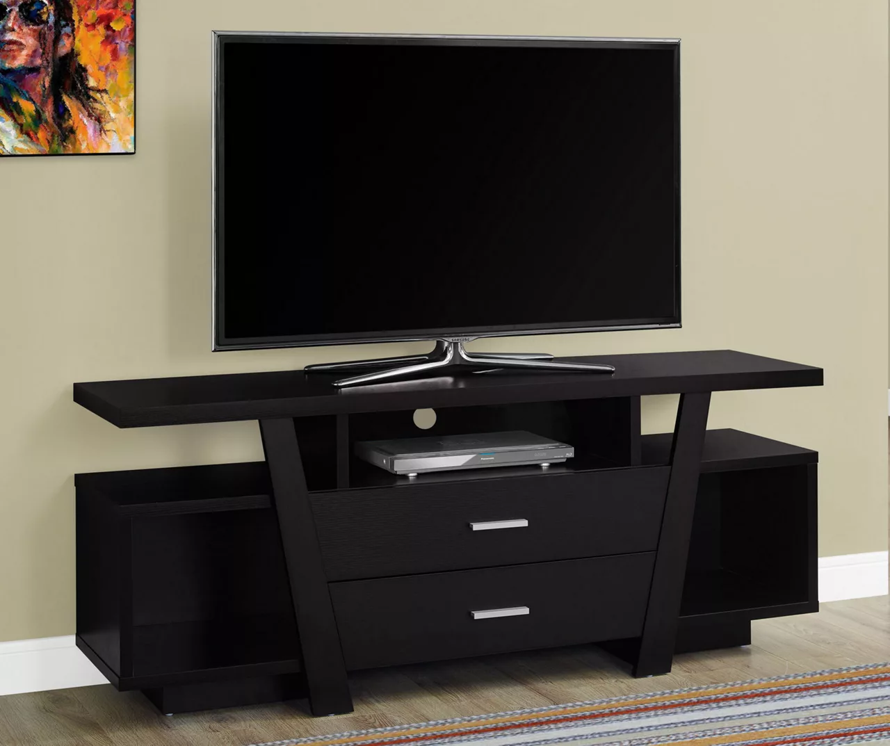 60" Espresso 2-Drawer TV Stand 4 60" Espresso 2-Drawer TV Stand - Image 2