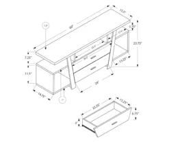 60" Espresso 2-Drawer TV Stand 11 60" Espresso 2-Drawer TV Stand -FurniHub Store 810512982 3
