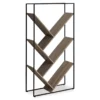 Dark Taupe 5-Shelf Slanted Bookcase -FurniHub Store 810512986 2
