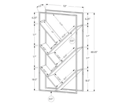 Dark Taupe 5-Shelf Slanted Bookcase 9 Dark Taupe 5-Shelf Slanted Bookcase -FurniHub Store 810512986 3