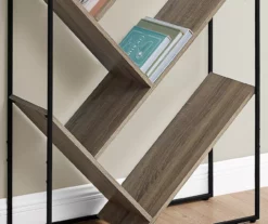 Dark Taupe 5-Shelf Slanted Bookcase 10 Dark Taupe 5-Shelf Slanted Bookcase -FurniHub Store 810512986 4