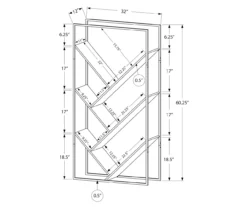 Gray 5-Shelf Slanted Bookcase -FurniHub Store 810512987 3