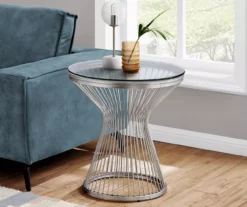 Silver Hourglass End Table -FurniHub Store 810512999 1