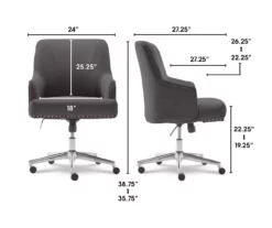 Leighton Dark Gray Memory Foam Fabric Office Chair 25 Leighton Dark Gray Memory Foam Fabric Office Chair -FurniHub Store 810513537 3