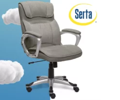 Glacial Gray Linen Executive Office Chair -FurniHub Store 810513550