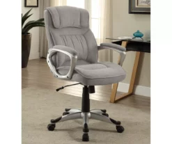 Glacial Gray Linen Executive Office Chair -FurniHub Store 810513550 3