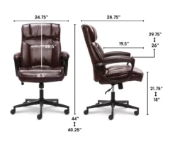 Hannah Brown Bonded Leather Office Chair -FurniHub Store 810513551 3