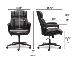 Hannah Black Bonded Leather Office Chair -FurniHub Store 810513552 3