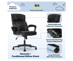 Hannah Black Bonded Leather Office Chair -FurniHub Store 810513552 A0 2