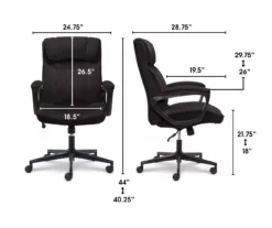 Hannah Charcoal Gray Microfiber Office Chair -FurniHub Store 810513553 3