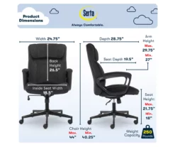 Hannah Charcoal Gray Microfiber Office Chair -FurniHub Store 810513553 A0 3