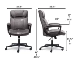 Gray & Black Executive Office Chair -FurniHub Store 810513554 3