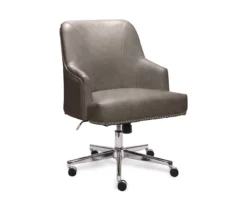 Leighton Gray Memory Foam Bonded Leather Office Chair -FurniHub Store 810513560 2