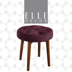 Penelope Eggplant Tufted Stool -FurniHub Store 810513574