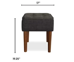 Aria Charcoal Grey Tufted Stool -FurniHub Store 810513578 3