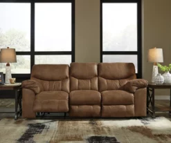 Boxberg Bark Faux Leather Reclining Sofa -FurniHub Store 810519664 2