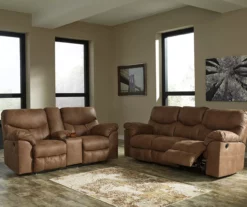 Boxberg Bark Faux Leather Reclining Console Loveseat -FurniHub Store 810519664 810519667 1 1