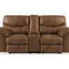 Boxberg Bark Faux Leather Reclining Console Loveseat -FurniHub Store 810519667