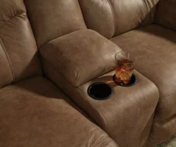 Boxberg Bark Faux Leather Reclining Console Loveseat -FurniHub Store 810519667 3