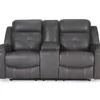 Jesolo Gray Reclining Console Loveseat -FurniHub Store 810519670